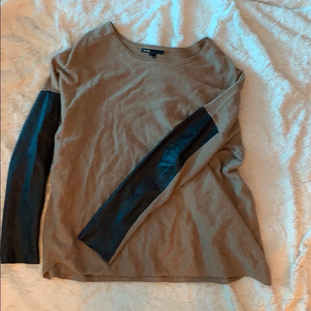 Maje leather panel sweater